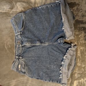 Levi high waisted stretch denim shorts